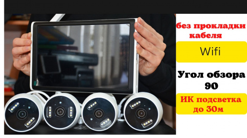 Комплект видеонаблюдения Wi-Fi Kit 4CH 2MP (10.1)